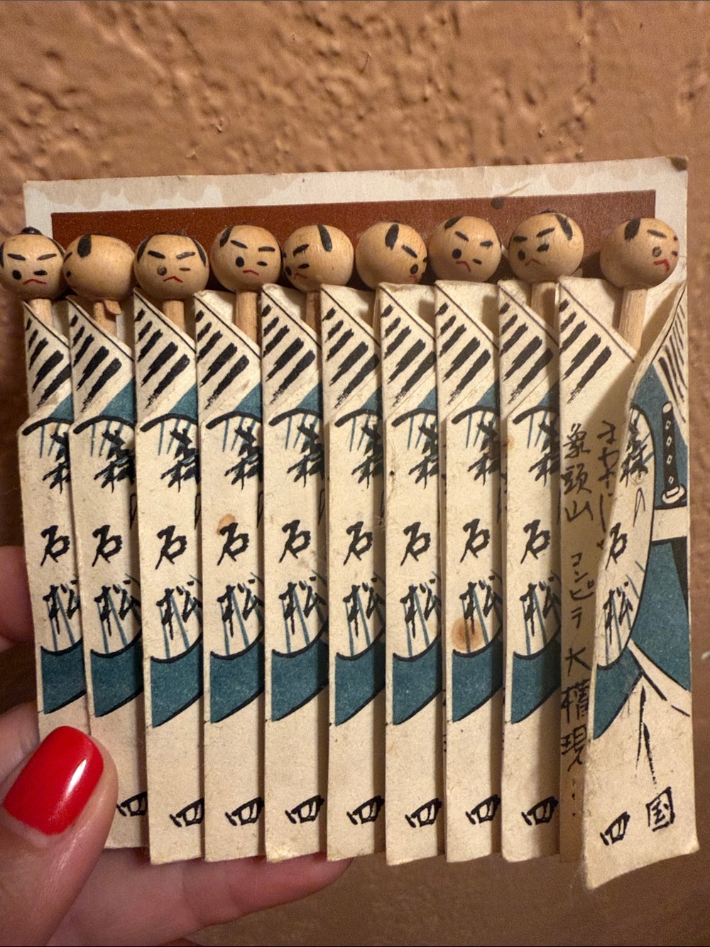 Vintage Japanese Decorative Wooden drink sticks